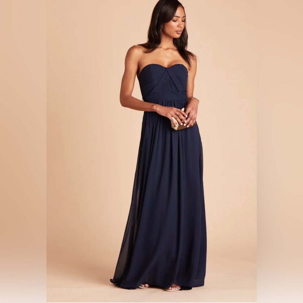 Birdy Grey “Grace Navy Chiffon” bridesmaid dress